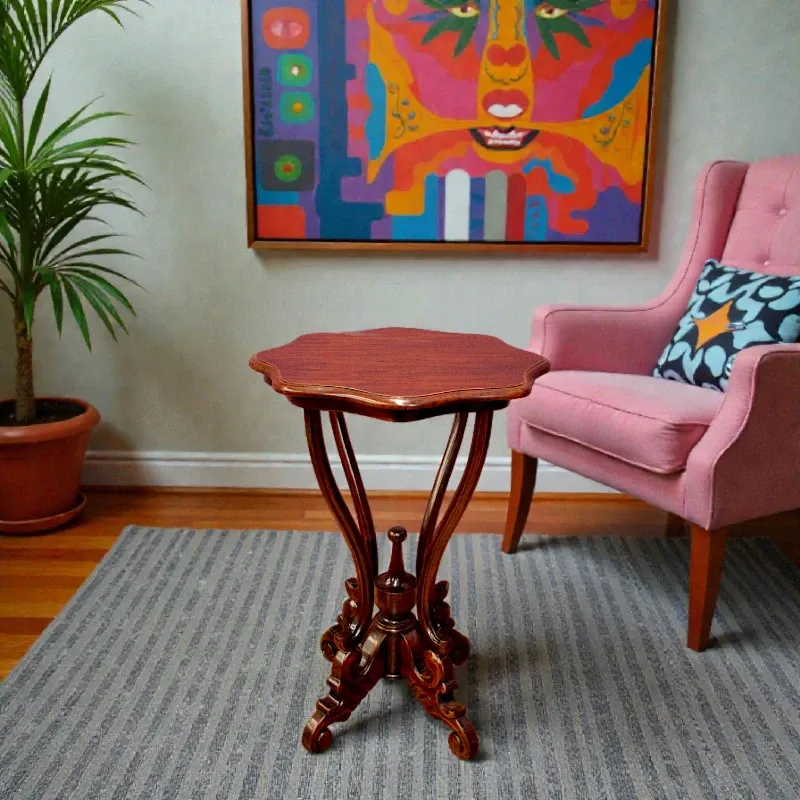 Столик кавовий, стиль Георга ІІІ 75х56 см червоне дерево (RG-8058)